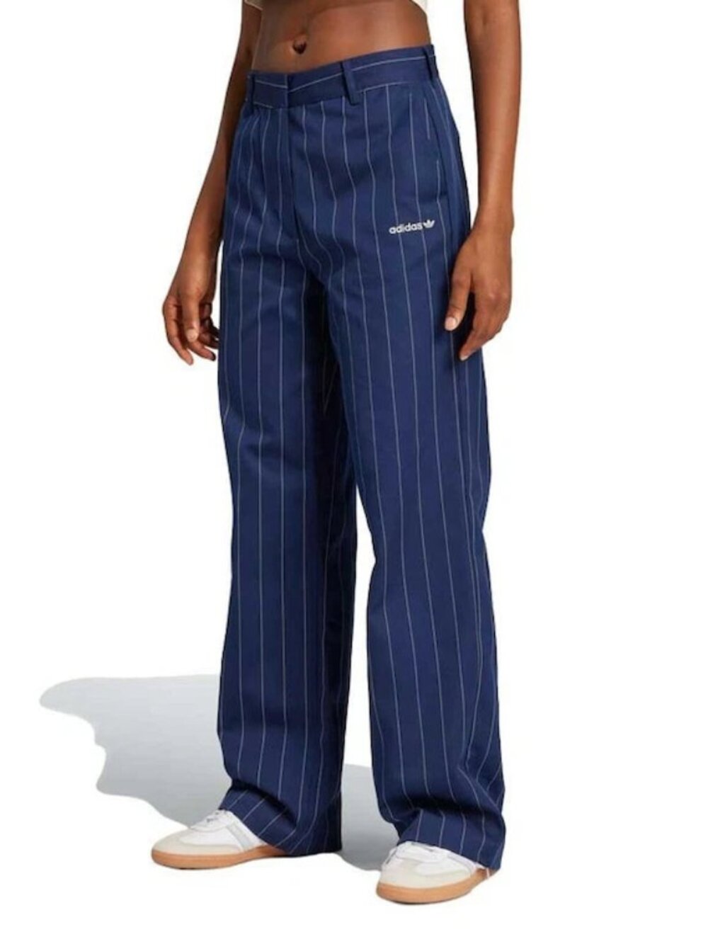 Adidas-Pinstripe Twill Loose Pant Size 02